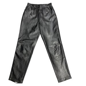 Vintage Elements Exclusively Spiegel Black Leather Pants Size 12